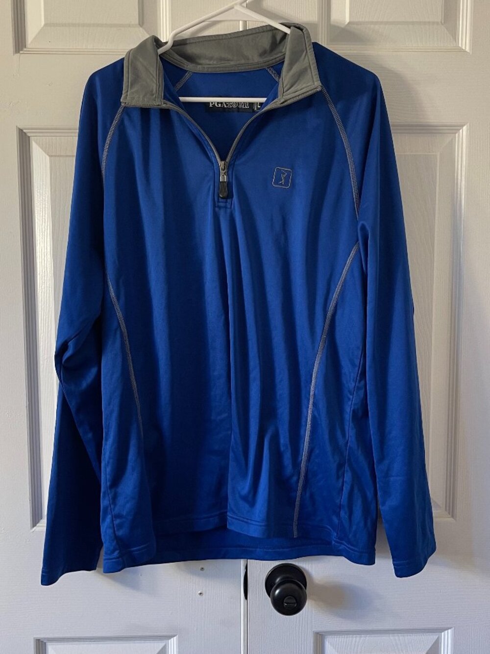 PGA TOUR Men’s L Blue Performance 1/4 Zip Golf Pullover